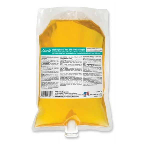 Betco BET7532900CT Hair & Body Foaming Shampoo - Pack of 6