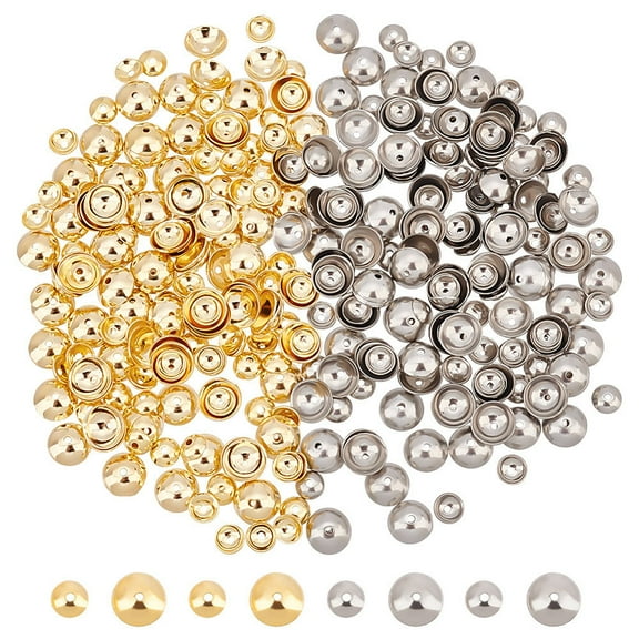About 400Pcs 2 Colors Apetalous Flower Bead Caps 4~6mm 304 Stainless Steel Spacer Bead Caps Metal Bead End Caps Spacers Flower Caps for Bracelet Necklace Jewelry Making