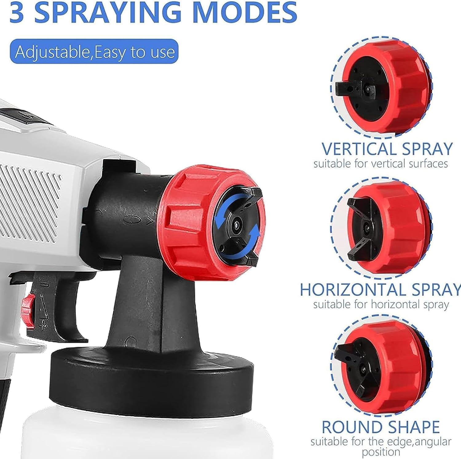 500W Electric Spray Gun for Desserts, Cake Decorating Airbrush Kit with 800ml Large Capacity Container & 3 Nozzle Sizes for  Pastry, Frosting, Chocolate, Buttercream Coating