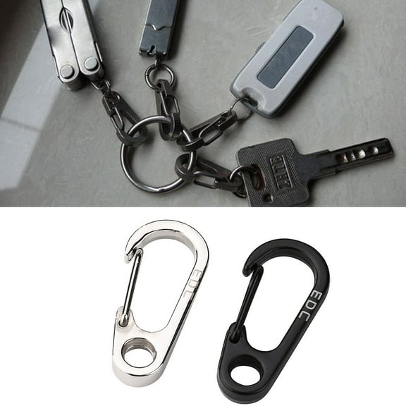 Spring Buckle Snap Hook Alloy Nickel-Plated | Carabiner for Keys Paracord Lanyard | Rust-Resistant Durable Clip | Easy Spring Operation | Silver | 2 Pack | 3cm