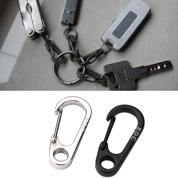 Mosquetón con hebilla de resorte, aleación niquelada, cierre a presión duradero, diseño compacto, para oficina, viajes, uso intensivo, cierre Sesolution, accesorio multiusos.,Vsgery