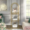 thumbnail image 6 of Furniture of America Finni Modern Metal 3-Tier Bookcase in Gold Coating, 6 of 6