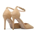 thumbnail image 2 of Carolyn - Women's Elegant, Sexy and Feminine Pointed Toe D’orsay Pumps with 4" Stiletto High Heels in vegan leather and ankle straps. Handmade to perfection. Size 8, 2 of 6