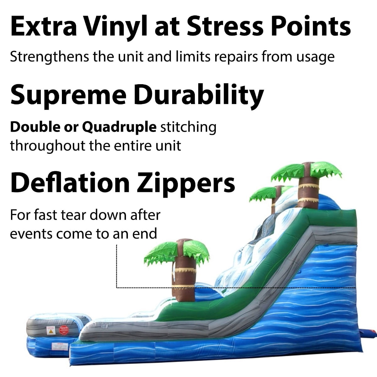 TentandTable Commercial Inflatable Water Slide, Tropical Marble with Blower, 15'