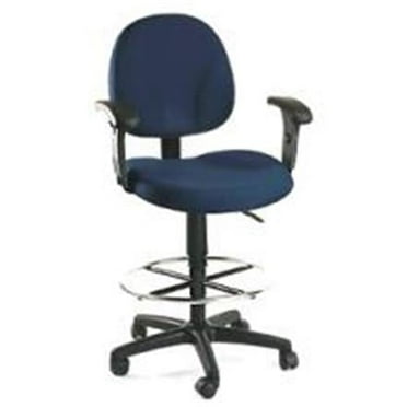 Boss B1616 Drafting Office Chair - Black - Adjustable Height Arms
