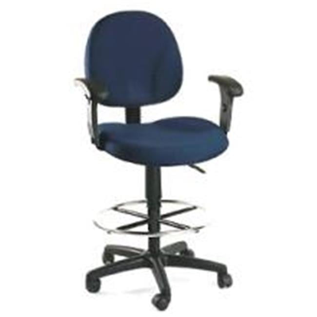 Boss B1616 Drafting Office Chair - Blue - Adjustable Height Arms-