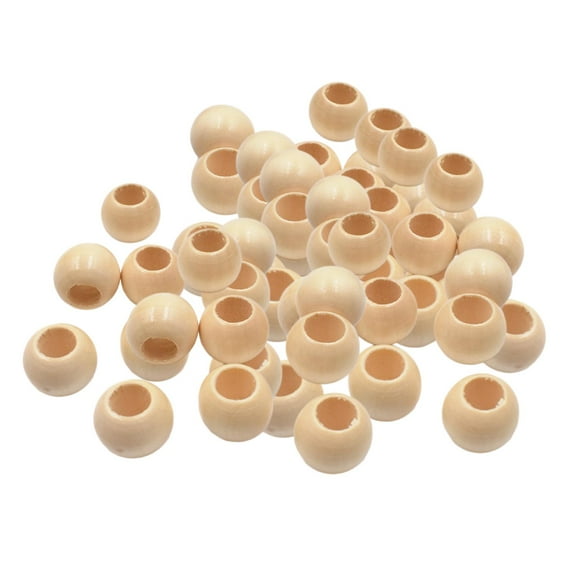 100x Wood Beads Round Beads DIY Crafts Handmade Supplies Halloween Decorations Loose Beads for Jewelry Making Home Decoration