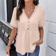 thumbnail image 2 of Casual Tops Womens Shirts Womens Summer Blouses Tops Ladies Tops Blouses Short Sleeve my items saved for later, 2 of 6