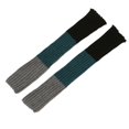 thumbnail image 1 of Calentadores de pierna largos de punto acanalado de invierno para mujer Calcetines con cubierta de pie con bloques de colores triples, 1 of 5