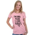 thumbnail image 3 of Vegan Love Karats Funny Diamond Lover Womens Fitted Plus Size Graphic Tee Brisco Brands 2X, 3 of 5