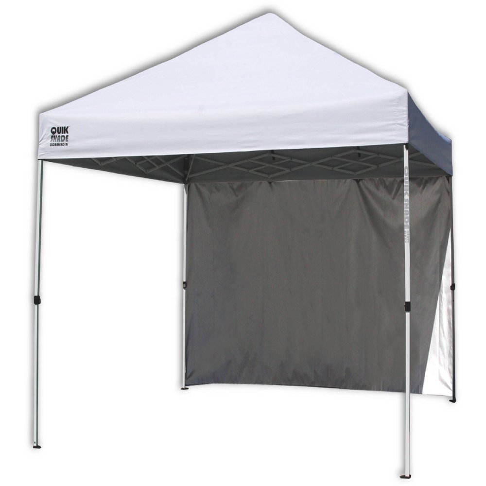 QuikShade Mercantile 10' x 10' Instant Canopy with Wall Panel, White
