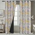 thumbnail image 4 of Vargottam Tropical Leaves Design Blackout Curtains - Set of 2 Panels, 42 x 96 Inches Each - Light Blocking & Thermal Insulated Drapes with Grommet Top for Bedroom & Living Room - White, 4 of 9