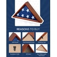 thumbnail image 2 of Atsknsk flag display case triangle for 3'x5' Folded American Flag (Not for Burial Flag) - Wooden military flag display case shadow box, Wall Mounted Triangle Flag Frame, Brown, 2 of 8