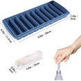 thumbnail image 3 of 2 Pcs Ice Cube Tray, Long Ice Stick Tray Silicone with Lid, Rectangular Narrow Stick, Reusable, Flexible, Easy Release, for Small Mouth Sport Bottles, Juice Bottles, Cocktail Parties, Blue, 3 of 5