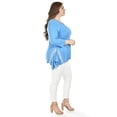 thumbnail image 2 of Blusa asimetrica con detalles de encaje Roman Fashion /Tallas Extras, 274 (Azul claro) azul 38, 2 of 6