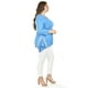 thumbnail image 2 of Blusa asimetrica con detalles de encaje Roman Fashion /Tallas Extras, 274 (Azul claro) azul 42, 2 of 6