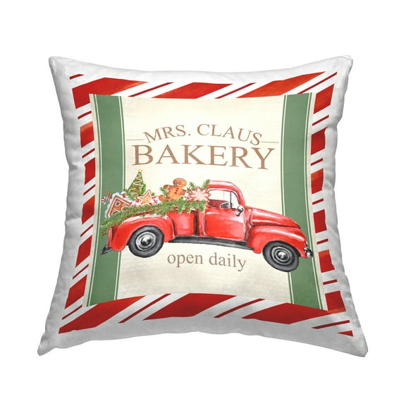Stupell Industries Mrs. Claus Bakery Christmas Pattern Printed Throw Pillow Design by ND Art