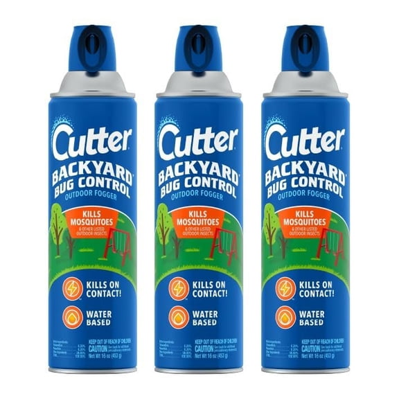 Cutter Backyard Bug Control Outdoor Insect Fogger Spray - Kills Mosquitoes, Fleas, Ants - 3 Pack, 16 oz