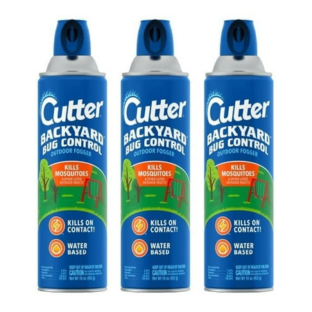 Cutter Backyard Bug Control Outdoor Insect Fogger Spray - Kills Mosquitoes, Fleas, Ants - 3 Pack, 16 oz