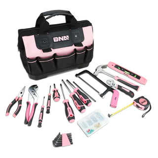 Pink Tool Set,ACOSEA 223-Piece Tool Sets for Women,Tool Kit with 13-Inch  Wide Mouth Open Pink Tool Bag,The Basic Tool Set is Perfect for Home