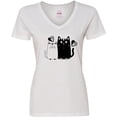 thumbnail image 3 of Inktastic Valentines Day Cat Couple Women's V-Neck T-Shirt, 3 of 5
