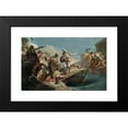thumbnail image 2 of Follower Of Giovanni Battista Tiepolo 24x17 Black Modern Framed Museum Art Print Titled - The Wounded Horatius Cocles Swimming the Tiber, 2 of 5