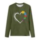 thumbnail image 3 of MHFRRA Camisetas de Manga Larga para Mujer, Camisetas de Otoño, Sudaderas de Senderismo y Viajes, Camisetas Verde Militar, 3 of 3