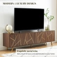 thumbnail image 2 of EDYO LIVING Mid Century Modern TV Stand for 75" TV, Entertainment Center, Media TV Console for Living Room, Dark Walnut, 2 of 5