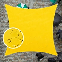 ColourTree 8' x 8' Custom Size Yellow Square Waterproof Sun Shade Sail Canopy Awning Shelter, 95% UV Blockage UV & Water Resistant, Outdoor Patio Garden Carport (We Make Custom Size)