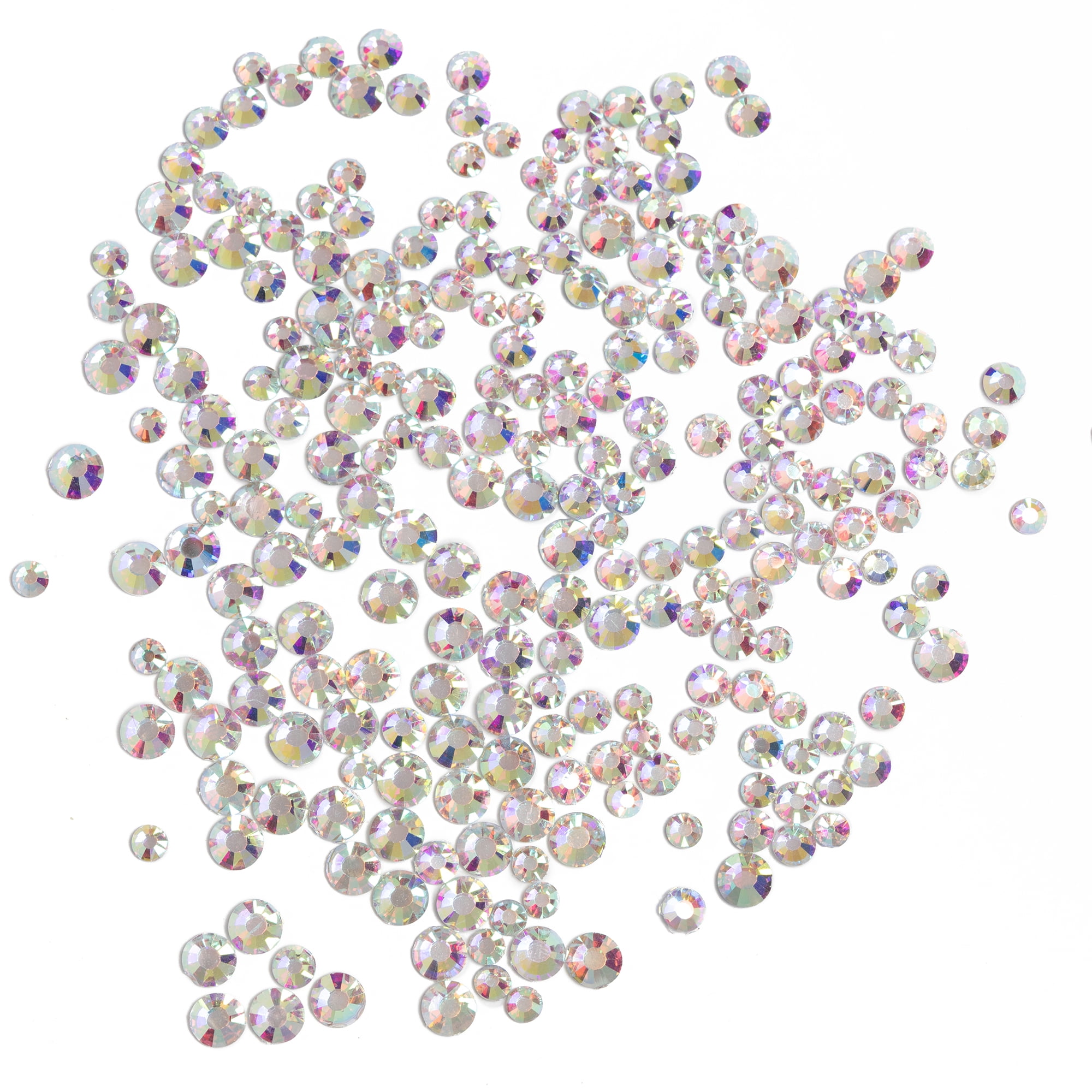 Cousin DIY Hot Fix Crystals 1500-Piece Refill Flat Back Clear Rhinestones Iridescent AB Glass