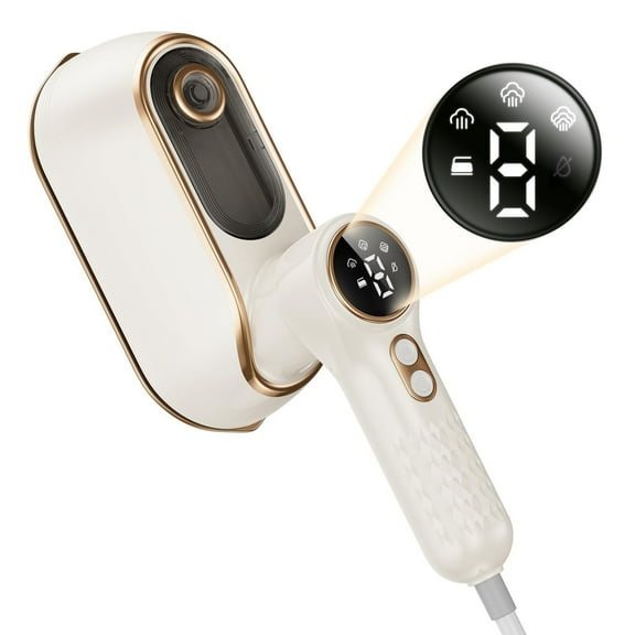 Portable Handheld Steamer Iron - Travel Steamer Iron for Clothes 4Mode With Led Screen, Foldable Travel Steamer Iron For Clothes Remover, Garment Steamer for Home, Dorm, Travel, White