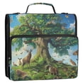 thumbnail image 6 of 3 Ring Zipper Binder with Shoulder Strap Waterproof Trapper Keeper 2 Inch D-Ring 500 Sheets Capacity Animals Surrounded Tree, 6 of 7