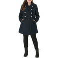 thumbnail image 3 of Agnes Orinda Women's Plus Size Winter Coats Double Breasted Peacoat Outerwear Jackets 3X Navy Blue, 3 of 8