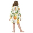 thumbnail image 7 of FORMRS Niños Bathrobe Unisex Hooded Robe Soft Plush Pajamas Sleepwear, Size 4-6T, Floral Watercolor Oranges, 7 of 7