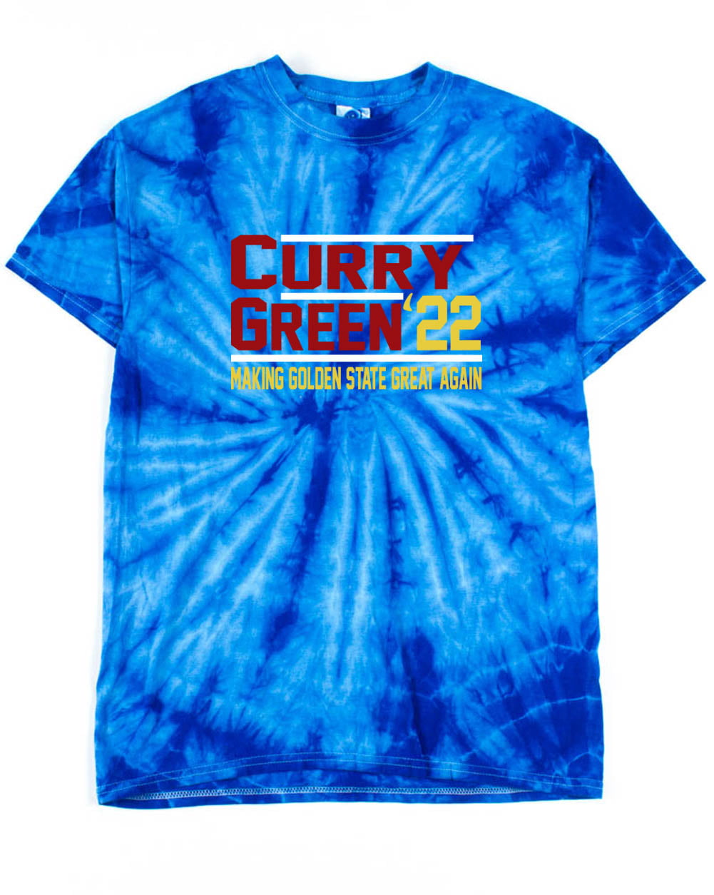 TIE-DYE BLUE Warriors Steph Curry Draymond Green 2022 T-shirt ADULT 