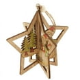 thumbnail image 6 of 6 Pieces Stereo Wood Christmas Tree Decoration Xmas Hanging Ornament Snowman Elk Santa Drop Pendants, 6 of 6