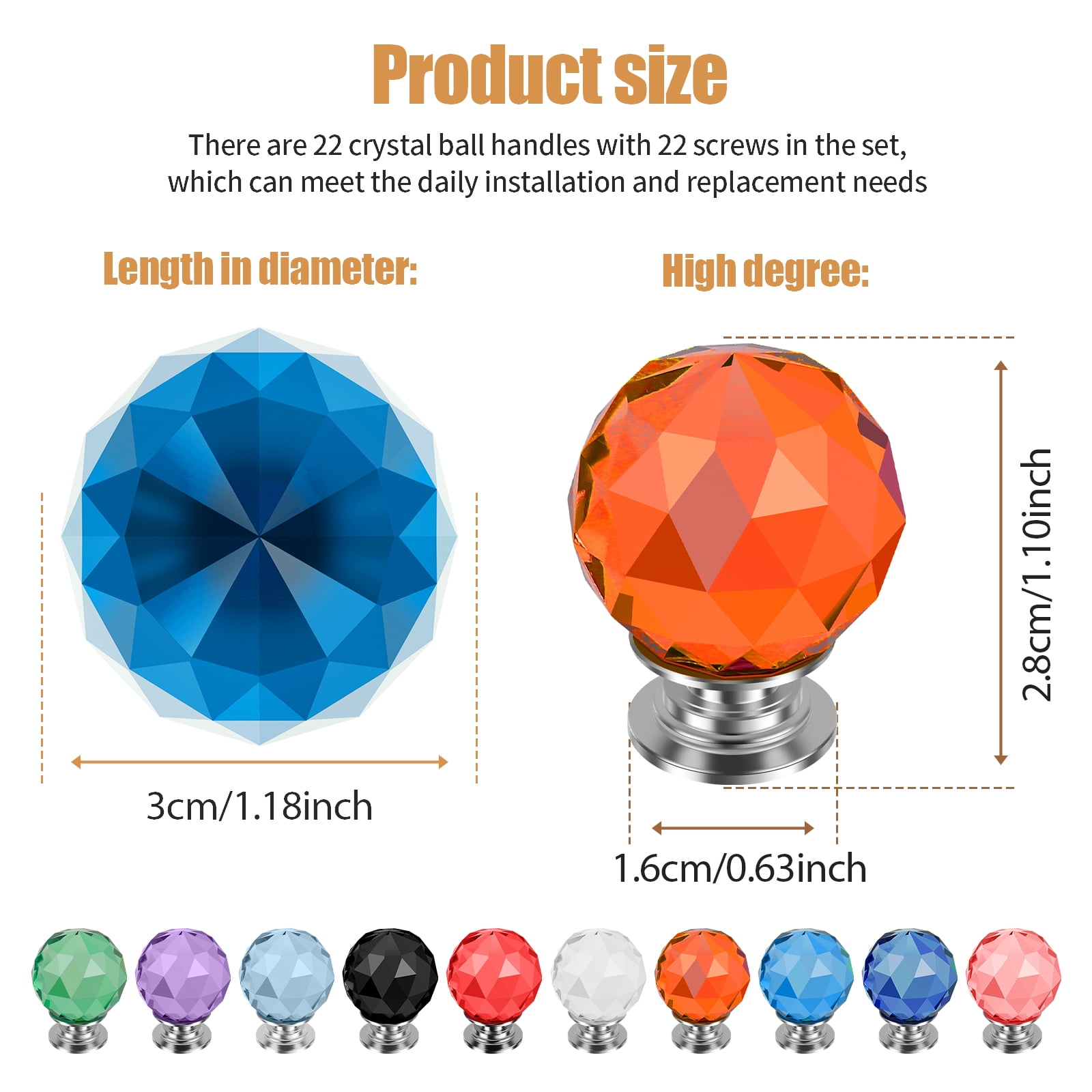 Dresser Knobs Drawer Knobs Solid Pretty Glass Drawer Pulls Cabinet Knobs Easy to Install Glass Drawer Pulls Cabinet Knobs Versatile Colorful Glass Knobs Pull for Home