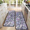thumbnail image 4 of Kitchen Rugs Sets Of 2,Pioneer Flower Floral Print Pattern Anti Fatigue Kitchen Mat Rugs Non Slip Washable,Decorative Kitchen Floor Mats for Kitchen,Sink,Laundry,17"x47"+17"x47", 4 of 5