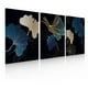 thumbnail image 1 of Set de 3 Cuadros Decorativos Ideas Creativas Comedor Flores Azul Oro Cuadro sublimado en tela, 1 of 2