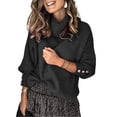 thumbnail image 2 of Aunavey Women's Turtleneck Pullover Sweaters Cowl Neck Long Sleeve Slouchy Loose Thin Knitwear, 2 of 5