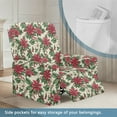 thumbnail image 3 of Kuiaobaty Poinsettia Pattern Recliner Couch Cover Breathable Christmas Reclining Sofa Slipcover Durable Recliner Chair Cover Washable Reclining Slipcover with Pocket for Pets Kids Nonslip, 3 of 8