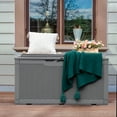thumbnail image 3 of Devoko 105 Gallon Resin Deck Box Outdoor Lockable Storage Bench with Cushions Waterproof Storage Box,Gray, 3 of 7
