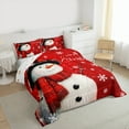 thumbnail image 3 of Manfei Lovely Xmas Snowman King Size Comforter Sets,White Snowflake Bedding Comforter Set,Merry Christmas Bedding Set For Children,Breathable Home Decor Reversible,3-Piece, 3 of 8