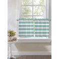 thumbnail image 3 of Aqua Grey White Stripe Half Window Curtains 24 Inches Long, Rustic Modern Turquoise Striped Window Treatment Curtain Drapes, Short Curtains Tiers for Kitchen Over Sink, 27.5"x24", 2 Panels, 3 of 7
