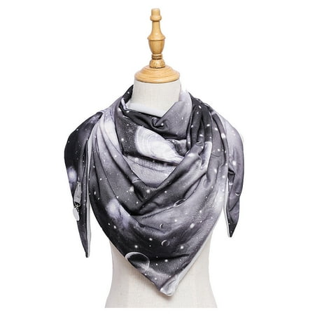 

MIARHB Fashion Winter Women Printing Button Soft Wrap Casual Warm Scarves Shawls Bib
