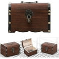 thumbnail image 5 of Wooden Treasure Chest Piggy Bank, Retro Handmade Solid Wood Safe Money Bank With Lock And Keys, 1pc, 5 of 5