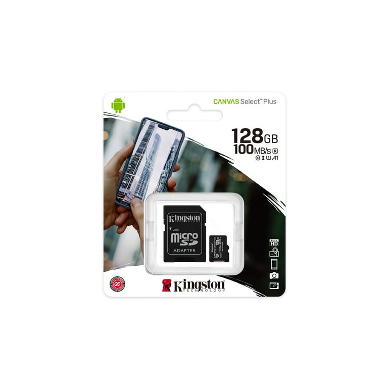 Kingston 128GB microSDXC Canvas Select Plus 100MB/s Read A1 Class