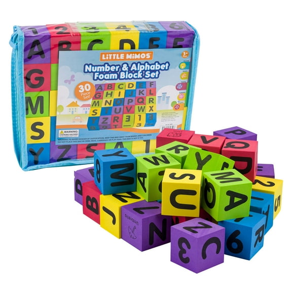 Little Mimos Number & Alphabet Foam Block Set (30 Pieces)