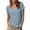 Light Blue, variant on Active Tops Women’s Casual Summer Button Down Tee for Everyday Wear with Square Collar Bobble-free Solid Knit Top Blue XL