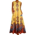 thumbnail image 1 of Innerwin Longues Maxi Robes Femmes Sans Manches Été Plage Robe de Soleil Partie Floral Imprimé Décontracté Débardeur Robe Jaune S, 1 of 2